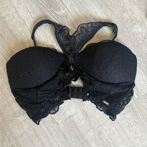 PINK Victorias Secret 34BBlack Lace Push Up Bra
